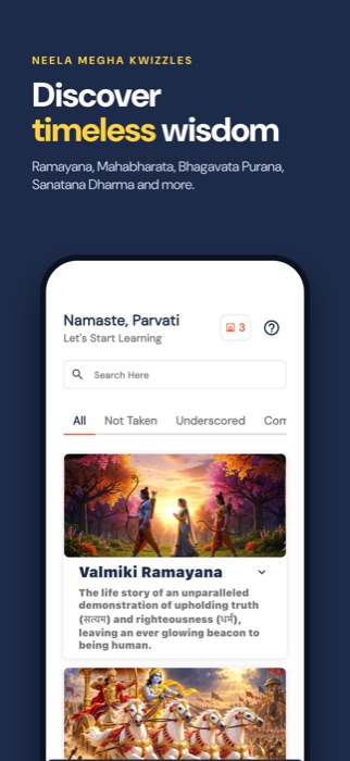 Discover timeless wisdom - home screen